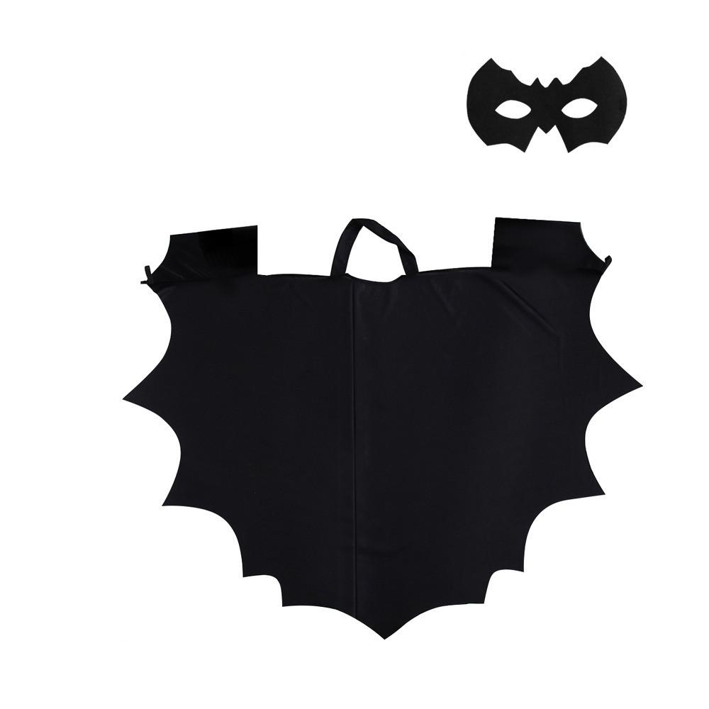 Eye Mask Bat Wing Cape Black Cloak Bat Cosplay Costume Fun Halloween Bat Cloak Set  Dress Up