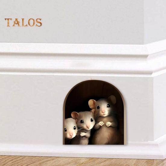 Mouse Wall Sticker Peel And Stick Cartoon Reading Mouse Wall Decal Waterproof Self-Adhesive Sticker for Kids Room Classroom Home Wall Decor