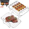 Fryer Accessories Set Grill Rack with Skewer Liners Silicone Brush Food Tong Fryer Cake Pan Stainless Steel Pan Easy To Clean