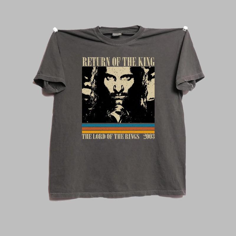Retro The Lord of The Rings The Return of The King Fantasy Movie Tshirt for Unisex Summer New Unisex Casual Fashion Tshirt