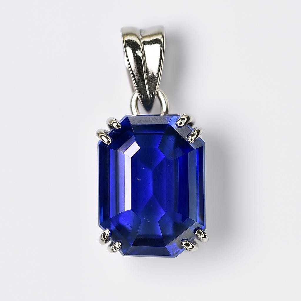 Natural Blue Tanzanite 31 ct 925 Sterling Silver Emerald Pendant Gemstone Jewelry Gift