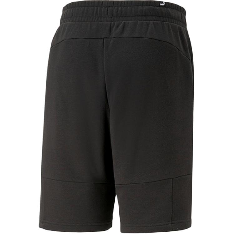 Puma Logo Print Double Pocket Elastic Waist Straight Casual Shorts Men Shorts Black 675703-01