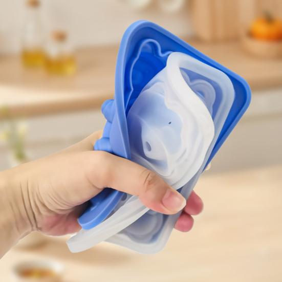 Bärenförmige Silikon-Eiswürfelform mit Deckel Lebensmittelqualität Leicht zu lösende Form Auslaufsicher Stapelbarer Eiswürfelbereiter Unverzichtbar für die Hausbar