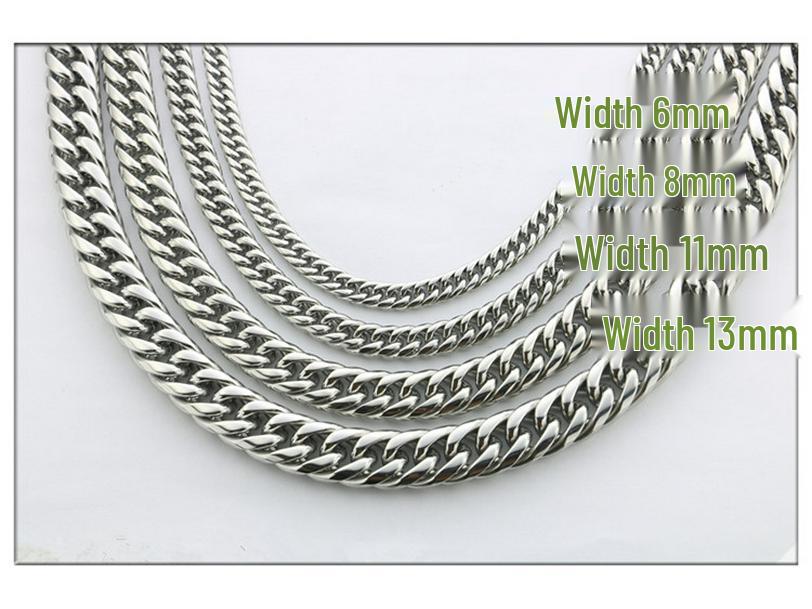 Unisex Titanium Steel Punk Hip-Hop Double Buckle Whip Chain Necklace