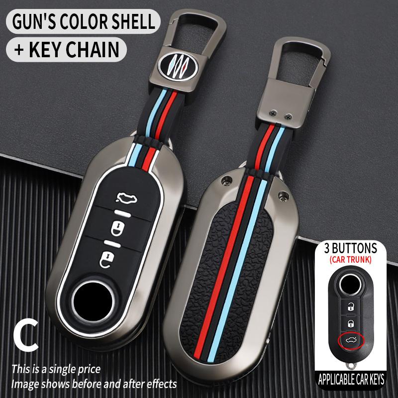 Zinc Alloy Car Key Case Cover Shell Fob for FIAT 500 Ducato Panda Punto 500L Lancia Musa for Citroen Jumper for Peugeot Boxer