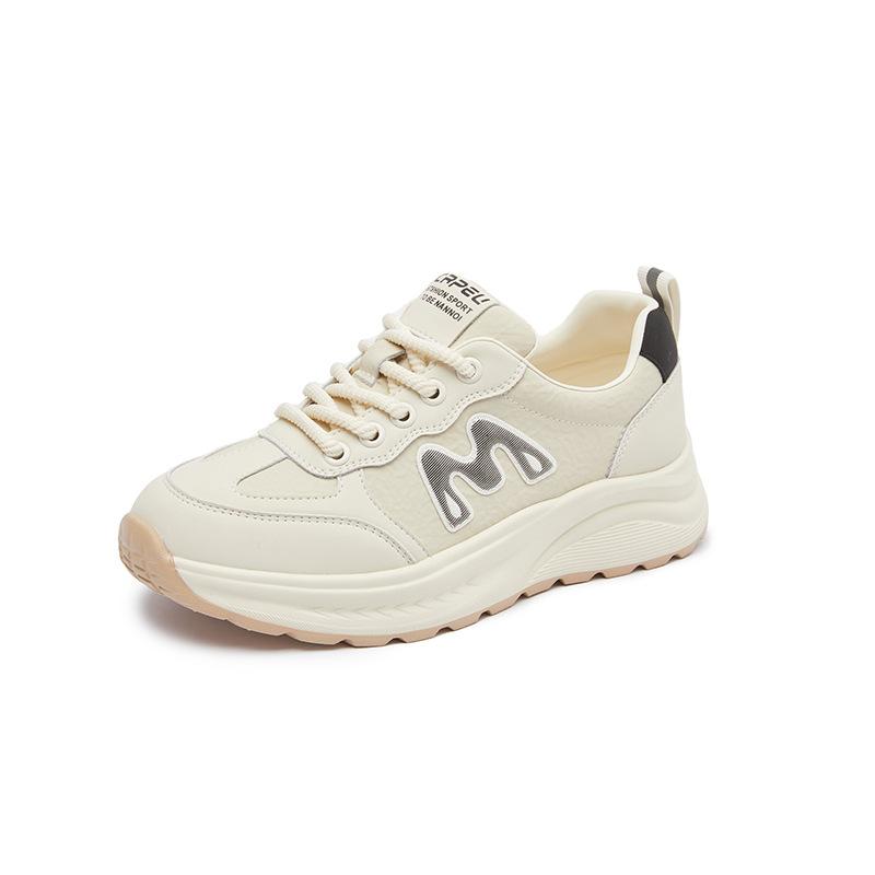 Foam sole leather Forrest Gump shoes women's 2025 autumn new platform sports women's casual dad shoes versatile women's shoes