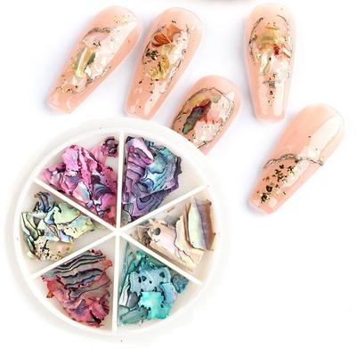 1 garrafa irregular prego lantejoulas arte do prego glitter concha peixe salgado nail art decorações diy