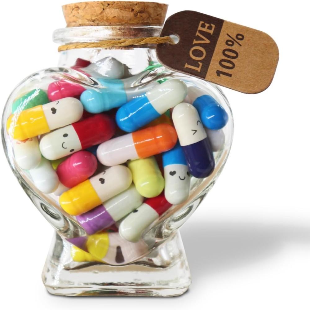 

52pcs Plastic Capsule Wishing Bottle Cute Colorful Transparent DIY Capsule Love Letter Bottles Transparent Wishin