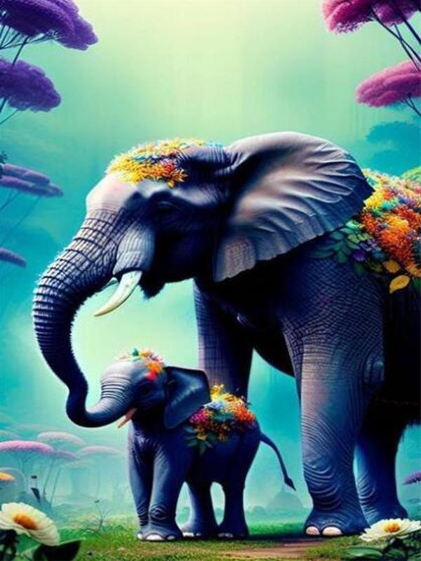 Diamond Painting New Arrivals Colorful Elephant Diy Full Square Round Drill Rhinestone Embroidery Mosaic Cross Stitch Kits Animals Kids Gift JX0014
