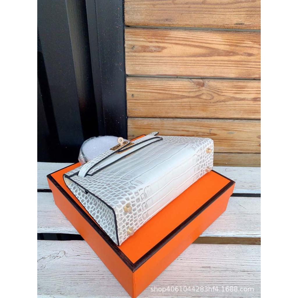 Bolsa de alta costura Himalaia segunda geração feminina couro com padrão de crocodilo bolsa de mensageiro portátil mini