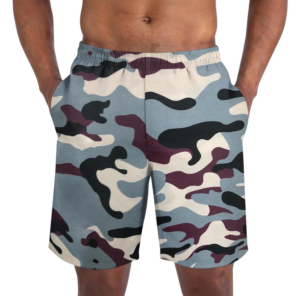 Men's casual trend camouflage printed shorts - Men's lightweight and breathable sports shorts