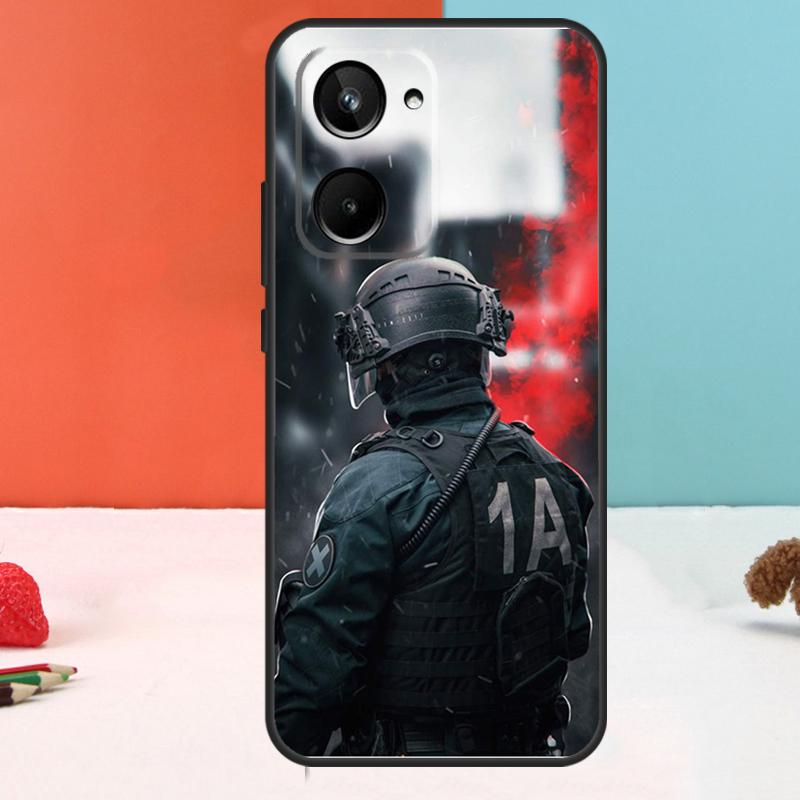 Police Symbol For Realme 15 Pro GT6 GT7 10 11 12 13 14 Pro Plus C51 C53 C55 C61 C63 C65 C67 C75 C71 Case