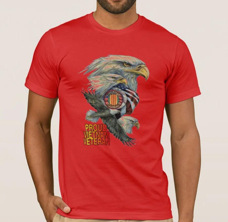 Stars and Stripes Bald Eagle Proud Vietnam Veteran TShirt 100 Cotton ONeck Summer Short Sleeve Casual Mens Tshirt Size S3XL S