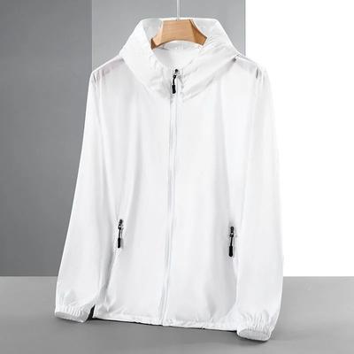 Μόδα Αντιανεμικό Μπουφάν με Κουκούλα Γυναικείο Ανδρικό Μπουφάν Προστασίας από τον Ήλιο Μπουφάν Bomber με Φερμουάρ Καθημερινό Λεπτό Παλτό Εξωτερικό Ένδυμα