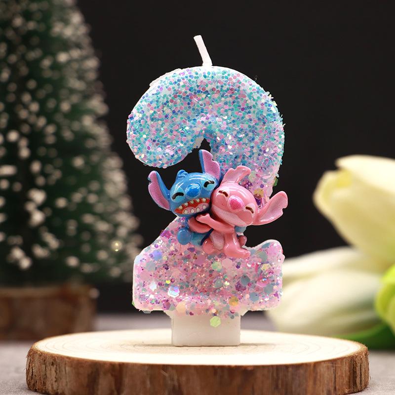 Stitching Cartoon Digital Candles Double Color Birthday Party Festival Exquisite Candle Cake
