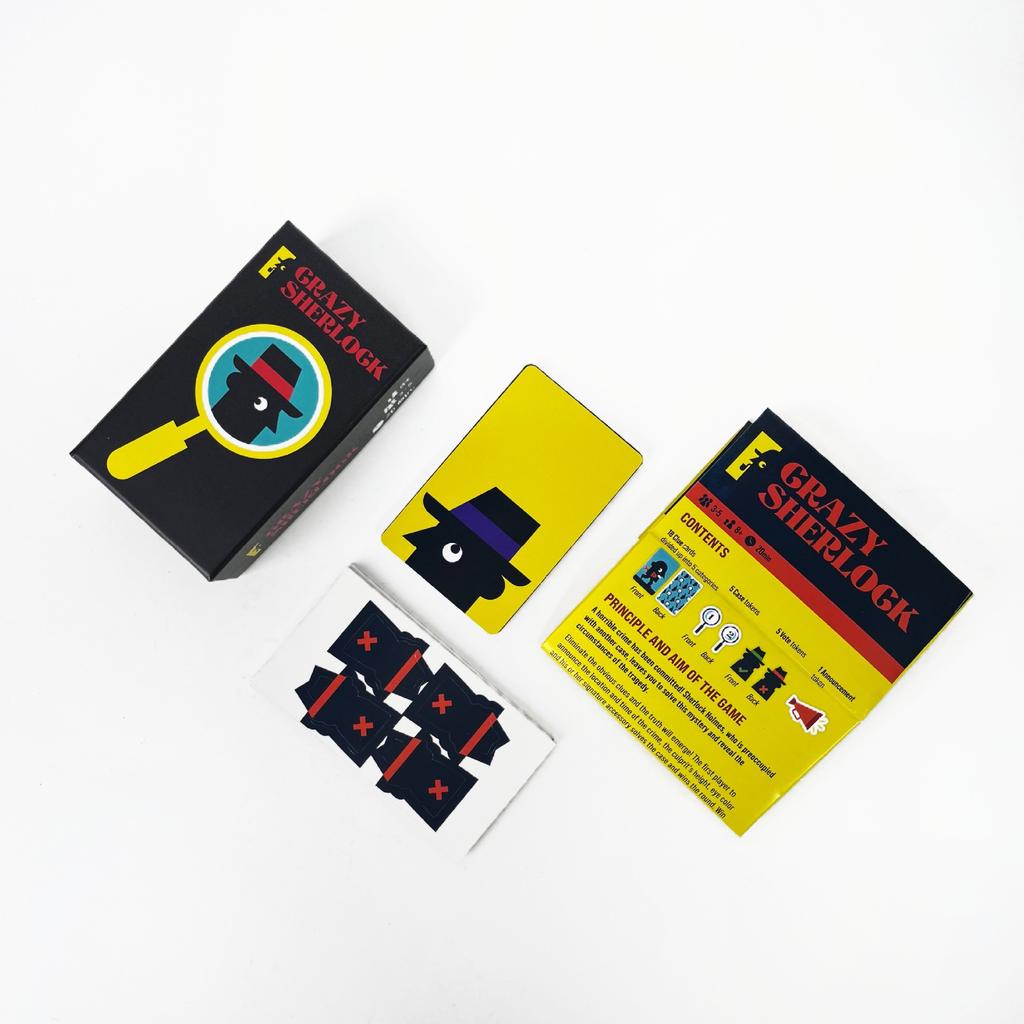 Crazy Sherlock Card Game Instant Fun Minimalist Style Family Game
