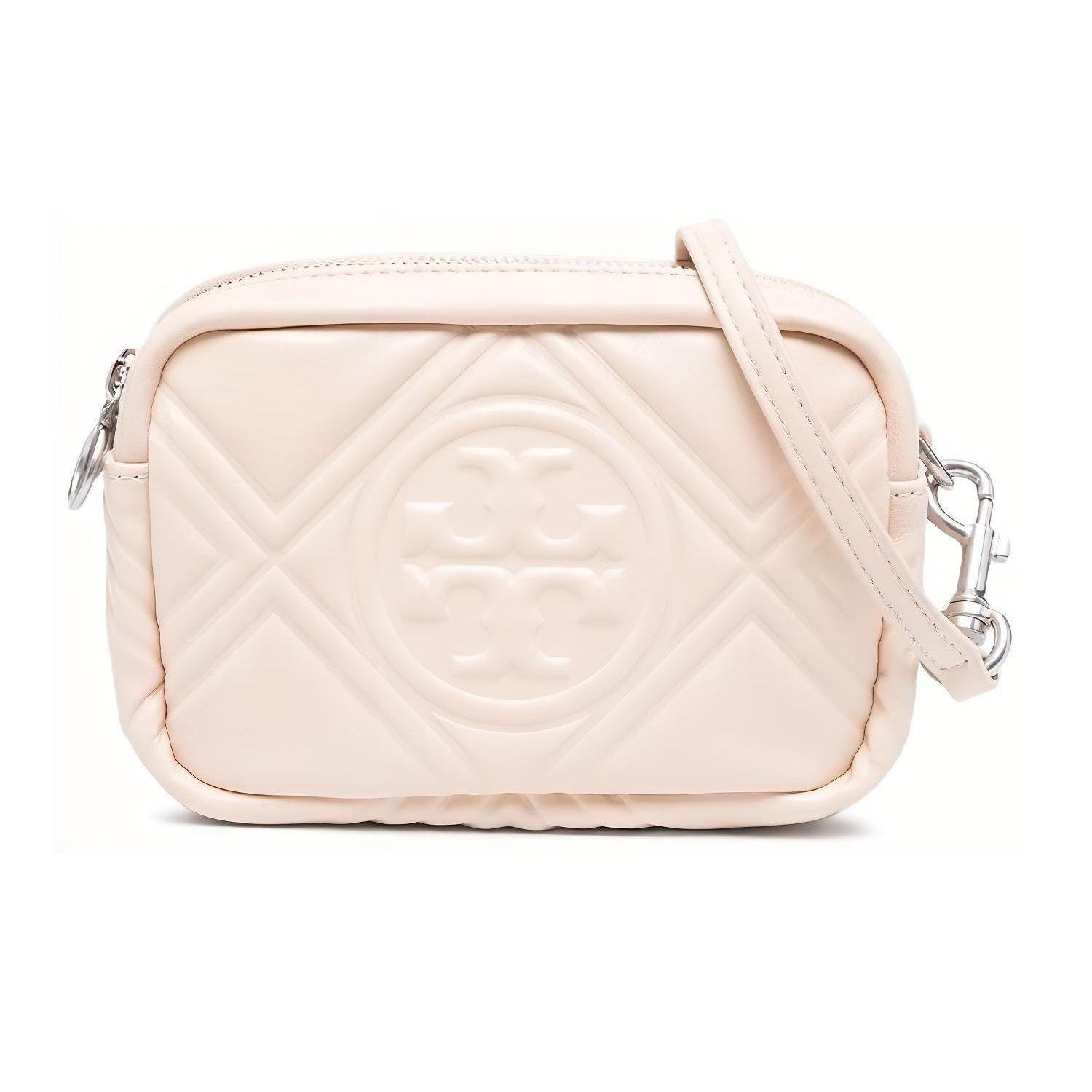 

Tory Burch Perry Double T Logo Embossed Diamond Quilted Detail Removable Adjustable Belt Lambskin Handheld Shoulder Crossbody Mini Bag 85181-122 Basic Set (Bag+Dust Bag)
