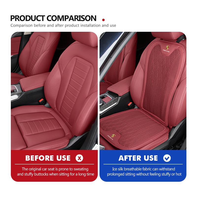 For Porsche Car Seat Cover Ice Silk Seat Pad Driving Cushion Anti-Slip Mat Carrera-GT 918-Spyder Boxster Cayenne Panamera Macan
