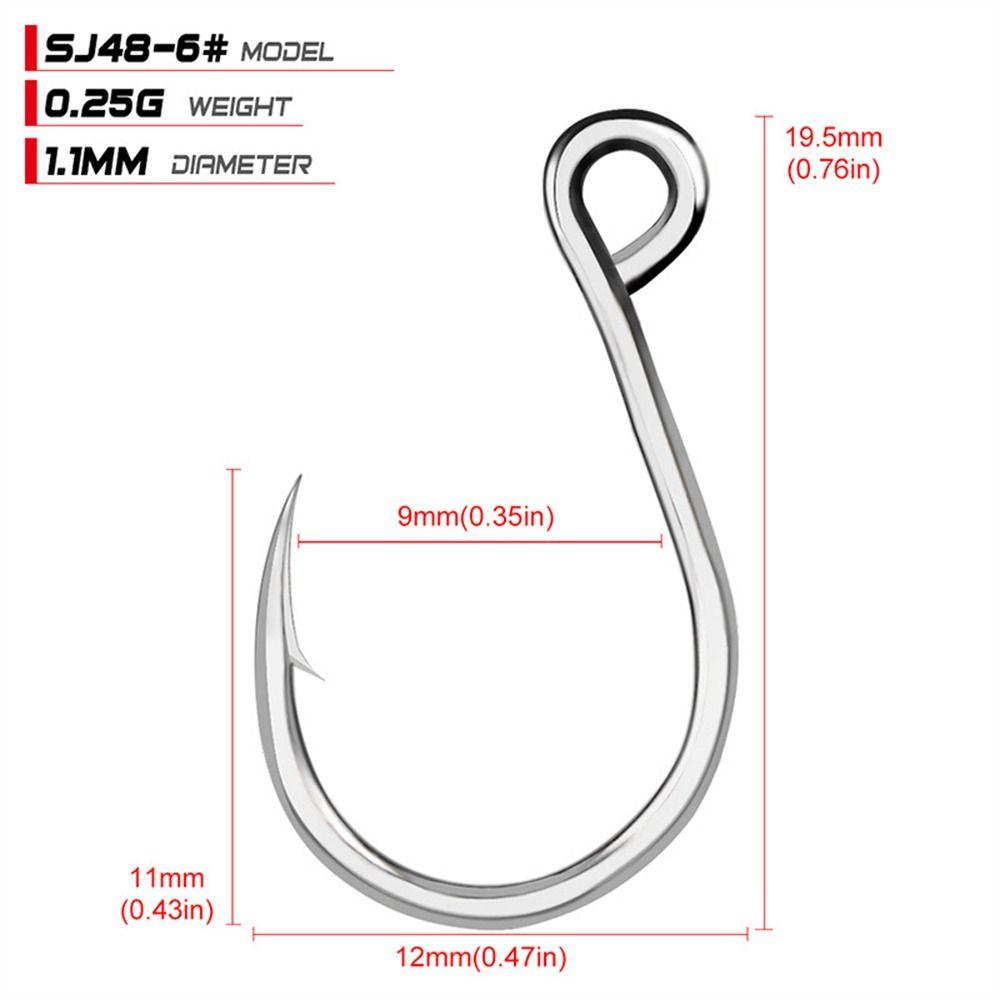 20pcs Inline Hook Fishing Hooks Single Hooks Fishing Jigging Hook  Fishing Accessories