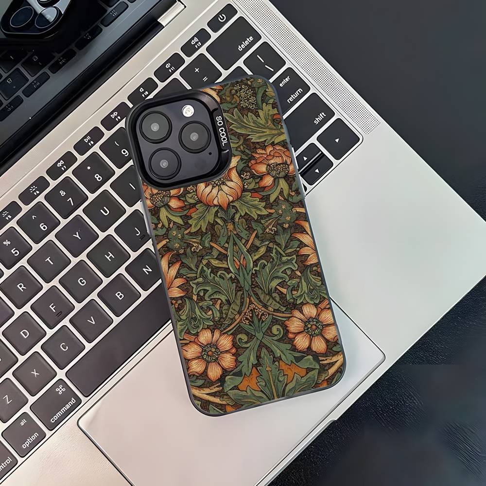 

William Morris For Black Candy Matte Cover iPhone 17,16,15,14,13,12,11,Pro,MAX,Plus iPhone15PRO