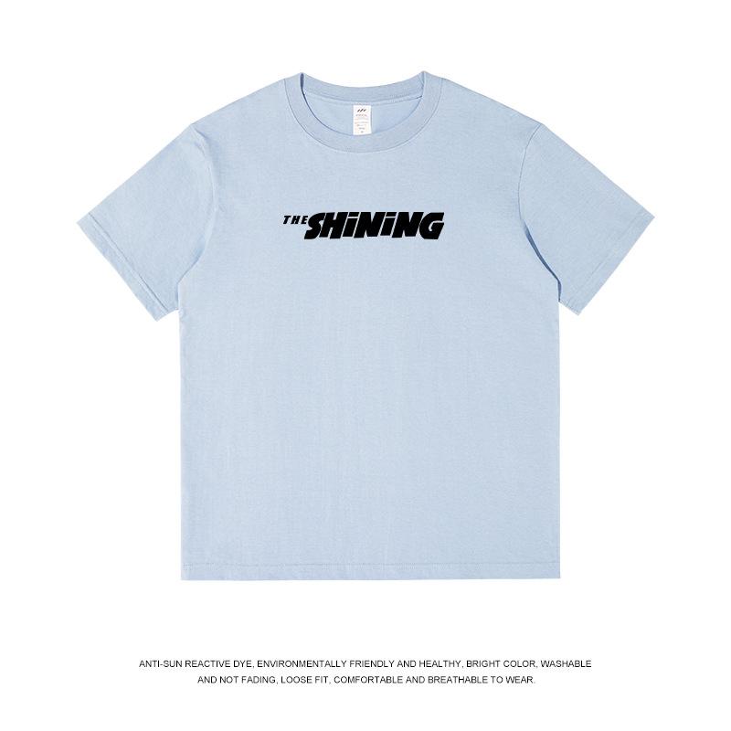 Casual Short-Sleeved T-shirt Boys Heavy Cotton Minimalist Design Letter Printing T-shirt Top Female Summer