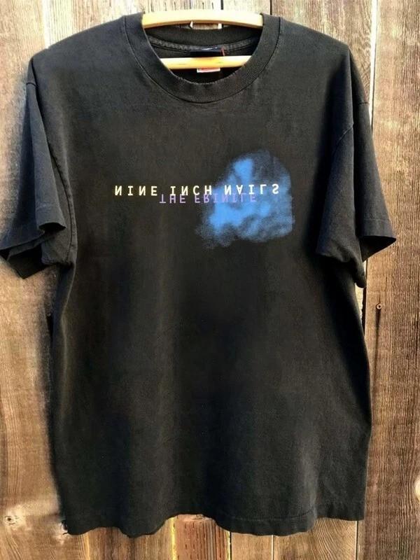 Rare Nine Inch Nails band 90s Retro style Black Unisex T shirt vtg S