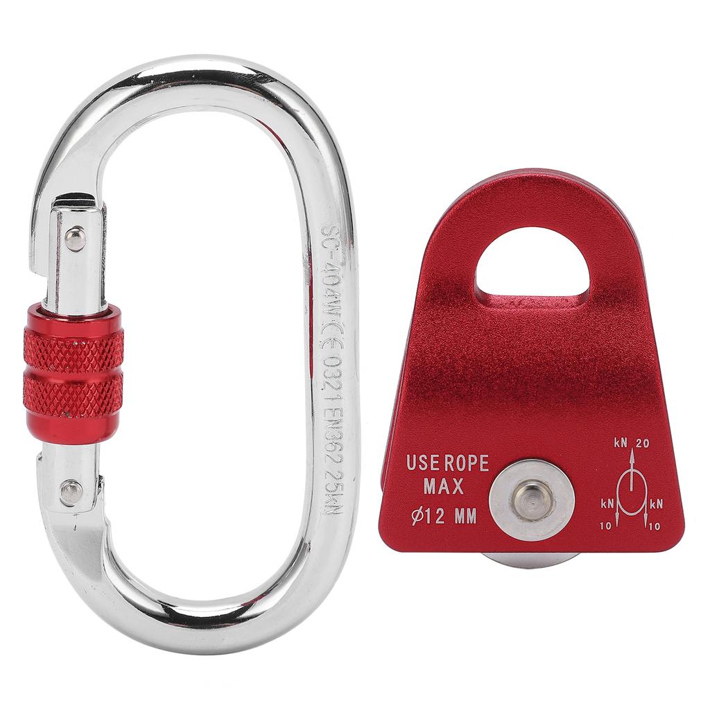 Side Swing Pulley Aluminum Alloy Hanging Wheel Mountaineering Rock Climbing Machinery SuppliesRed