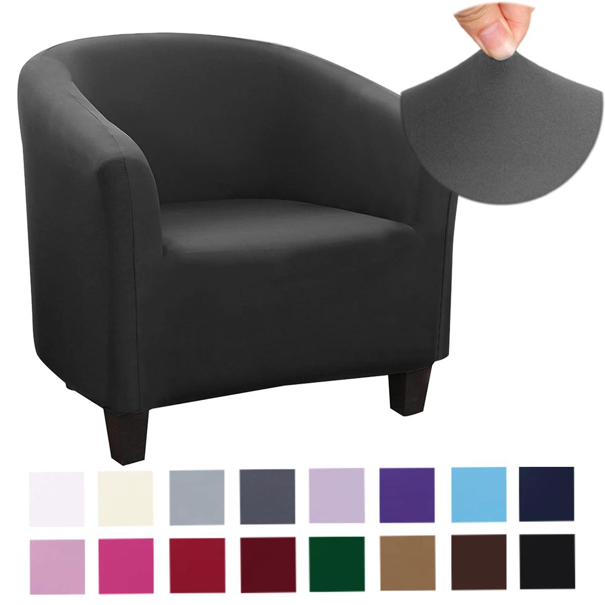 

Stretch Club Chair Slipcover Spandex Barrel Chair Covers Printed Tub Living Room Armchair Covers Furniture Protector Sofa Cover чорний
