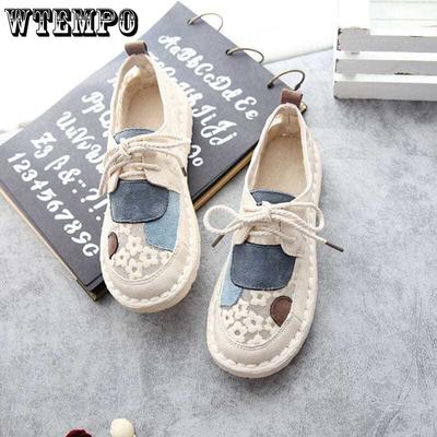 Retro Fairy Embroidered Lace Mesh Gauze Sandals Female Round Head Spring and Summer Flat Bottom Hollow Mesh Shoes
