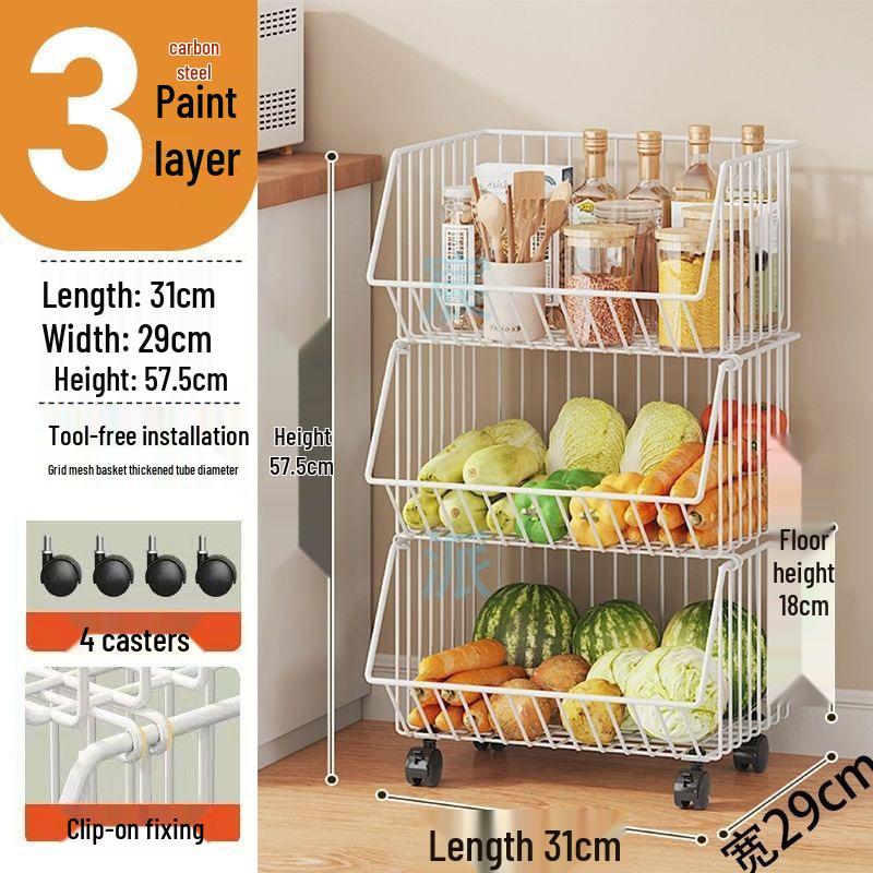 Estantería Giratoria de Pie para Cocina y Dormitorio para Frutas, Verduras y Snacks