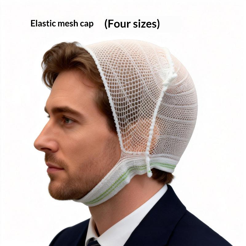 Elastic Mesh Cap Four Sided High Elasticity Fixed Mesh Cover Adult Child Head Injuries Dressing Postoperative Nursing Bandage