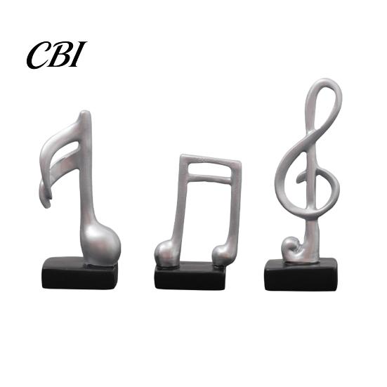 Study Room Decoration 3Pcs Minimalist Music Note Resin Sculpture, Treble Clef & Eighth Quarter Desk Desktop Decor for Piano Living Room, Matte