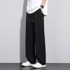 Ice silk men's pants straight loose trousers trendy brand large size sports quick-drying summer thin casual trousers
