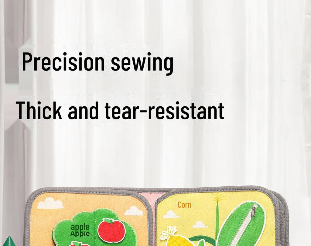Tear-Resistant Baby Cloth Book: Chewable & Durable for Infants 0-3 Years, Early Learning Quiet Book.