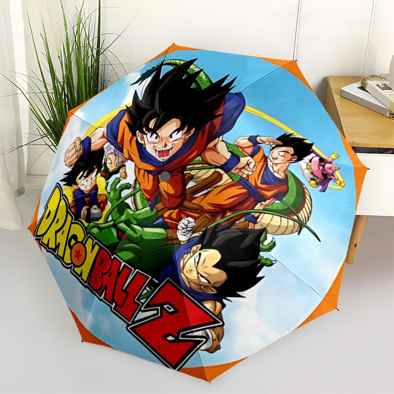 

1pc Dragon Ball Z Automatic Folding Umbrella - Compact 8-Rib Design, Durable Plastic & Iron, Perfect Gift for Friends & Family, Outdoor Umbrella, Fash