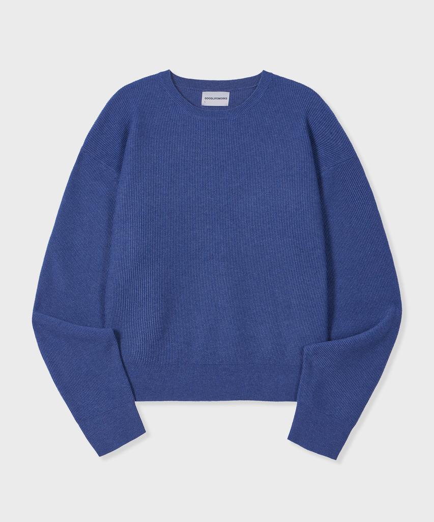 GLW Essential Round Neck Crop Knit Blue