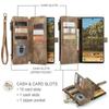 CaseMe Flip Leather Phone Case For Samsung Galaxy S26 Ultra S25 Edge S24 FE S23 S22 S21 S20 Plus S10 Note 20 Ultra Zipper Wallet Card Bag Cover Coque