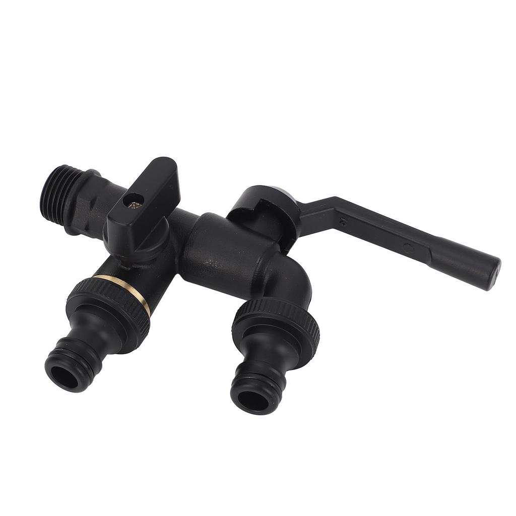 Doppelhahn-Wasserhahn-Set für den Außenbereich 3/4-Zoll-Einlass 25 mm 2 Auslässe Wandmontage Messing Frostsicher