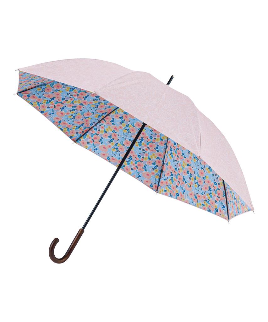 estaa Sun and Rain Long Heat Sun UV Pale Orange (Esta) Women's Parasol, Umbrella, Umbrella, Plain/Floral Pattern, Shielding, Protection, Cut, 55cm,