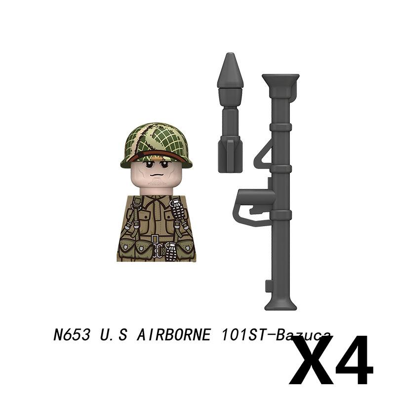 Military Soldier Figure Building Blocks British US French Army Weapons 101 Airborne Division Officer Infantry M1 Toys Gifts D126