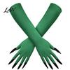 Elastic Polyester Costume Gloves 1 Pair Halloween Ghost Claw Gloves, Long Fingernail Witch Scary Cosplay Handwear Accessory, Dark Party Performance