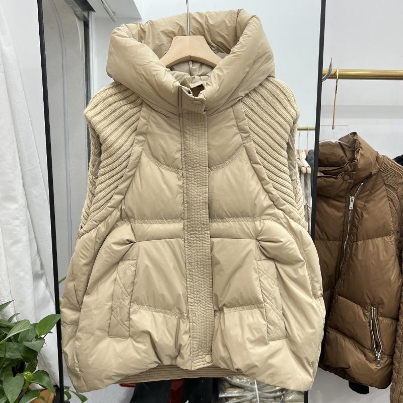 Autumn Winter Plus Size Women's  Thickened Jacket Waistcoat Zip Models Sleeveless Loose Hooded Solid Colour Vest Coat