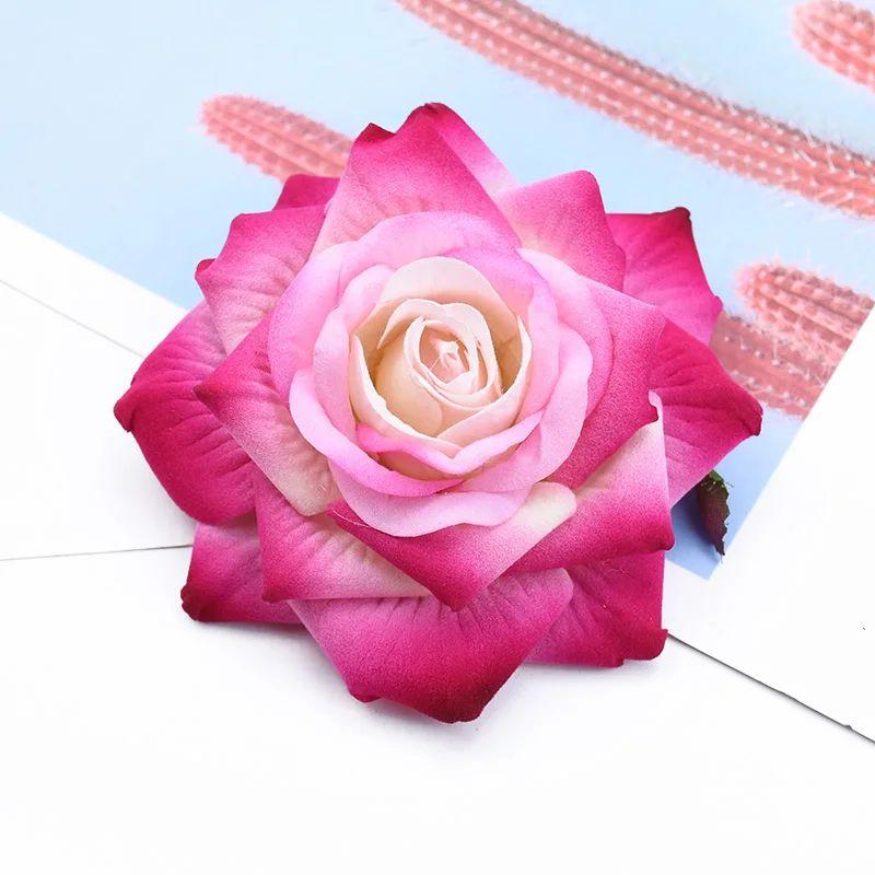 10CM Big Rose Artificial Flower Outdoor Garden Home vase table Decoration Wreaths Wedding arch bridal bouquet DIY Accessories