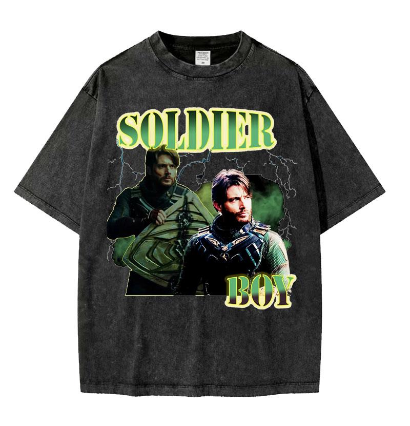 Limited The Boys William Billy Butcher Vintage Washed T Shirts Unisex Harajuku Streetwear Tshirt Oversized Loose Short Sleeve Tees