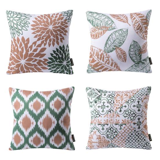 4ks Květina Leaf Throw Povlak na polštář Potah na polštář Rozkládací pohovka Auto Cafe Decoration