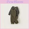 Kids Striped Cotton Long Sleeve Twopiece Set For Boys Age 3 To 8 Years