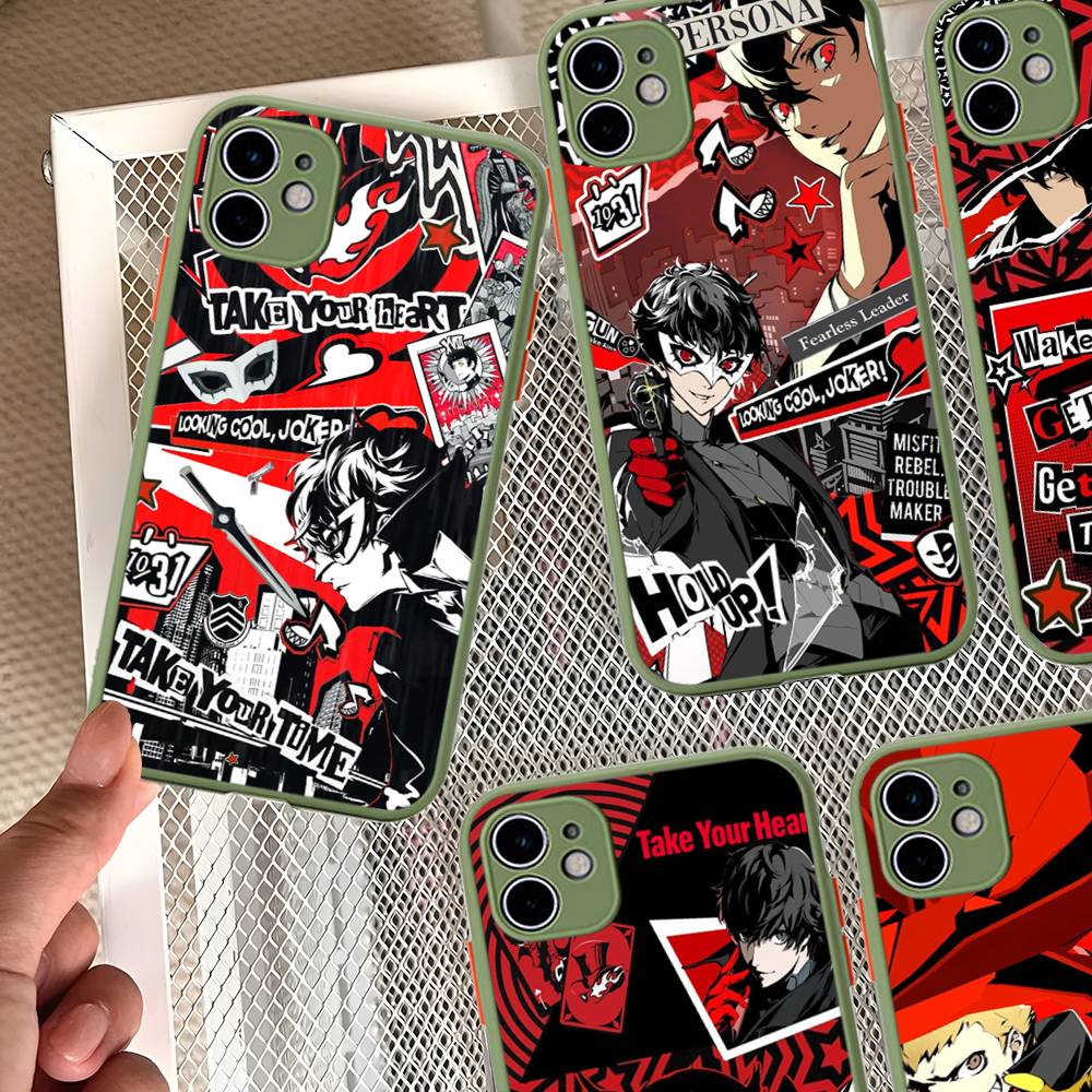 Persona 5 Matte Protective Case for iPhone 16 15 14 13 12 11 Pro Max X XS MAX Protection Case