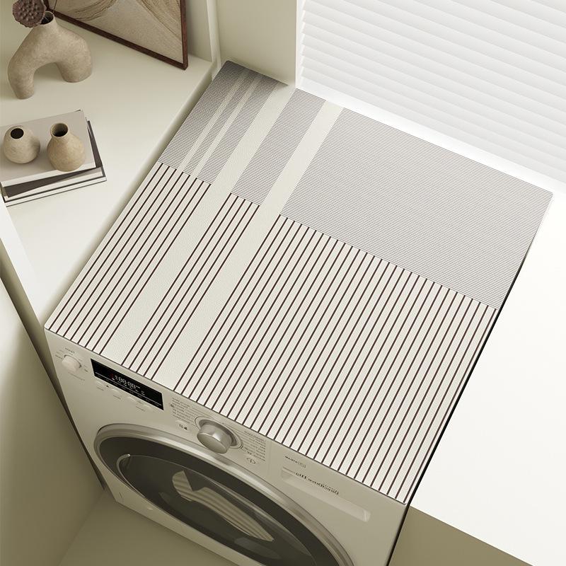 Wabi-Sabi Style Anti-Slip Dustproof Washing Machine Lid Cover Pad with Water Absorption.