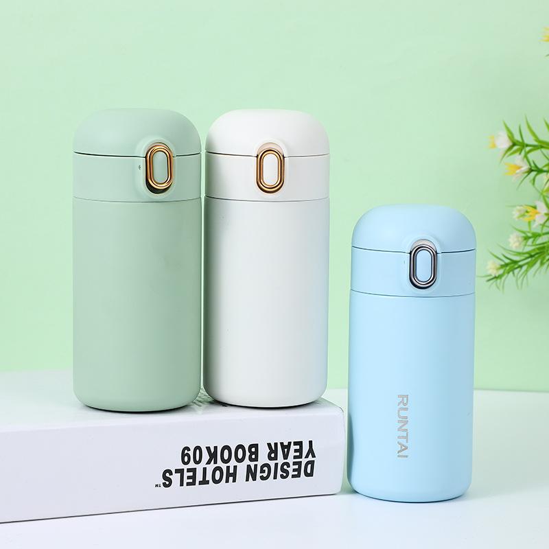 

280/350ML Mini Thermos Cup With Bounce Cap,Vacuum,Thickened Double Layer Stainless Steel,Portable Sports Student Water Bottle 280ml синій