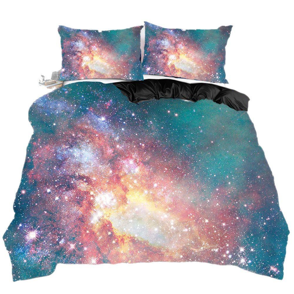 3D Digital Printing Star Bed Three-Piece Printing Polyester Quilt Cover